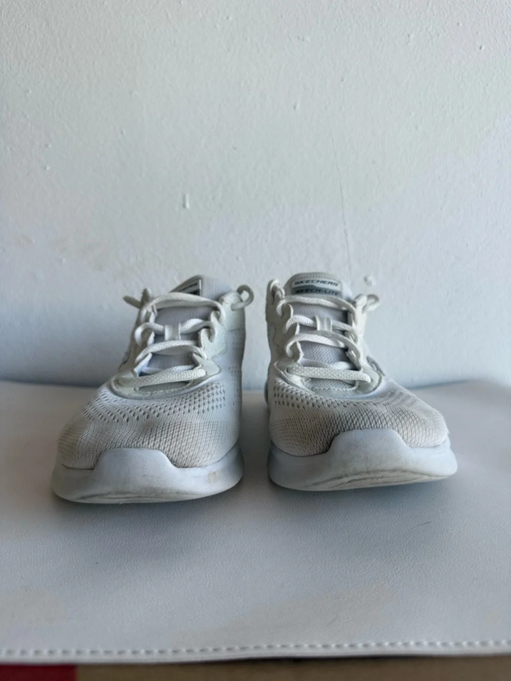 Skechers Skech-Lite White Mesh Running Sneakers‎ Women Size 8.5 Athletic